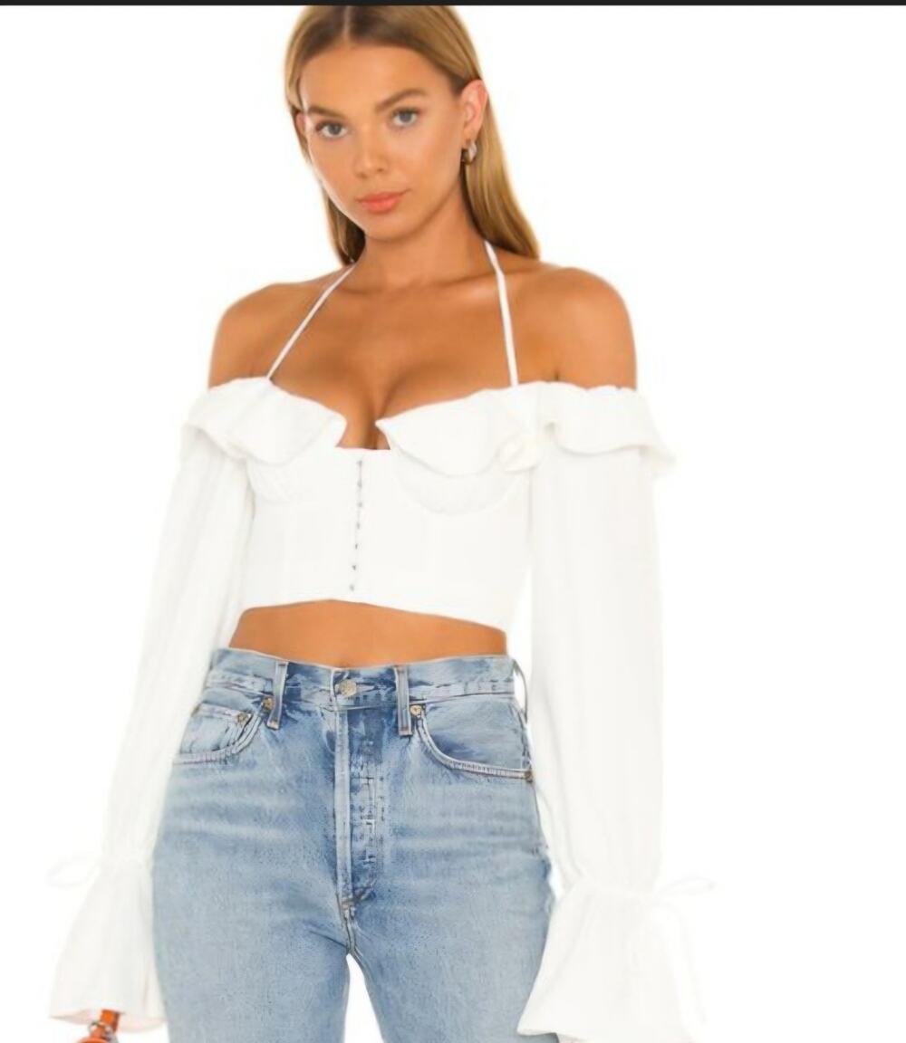 Majorelle Stefano White Bustier Top Size: S
